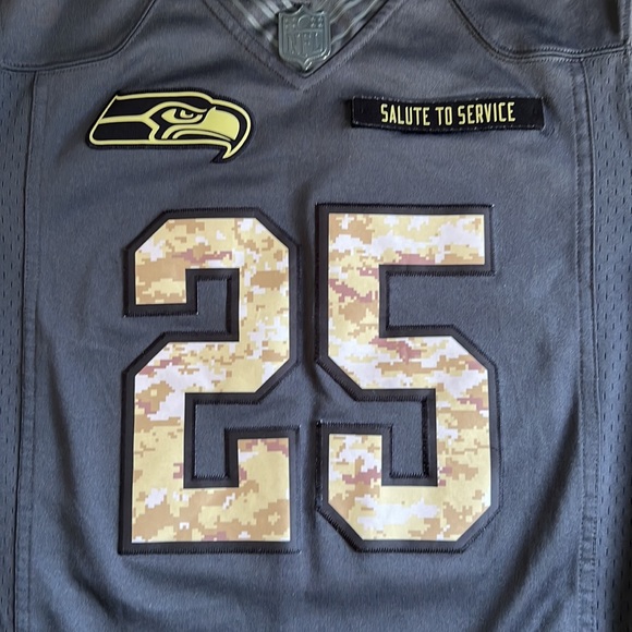 Nike NFL Seattle Seahawks SHERMAN 25 Salute to Service Football Jersey Sz Small - Picture 3 of 16